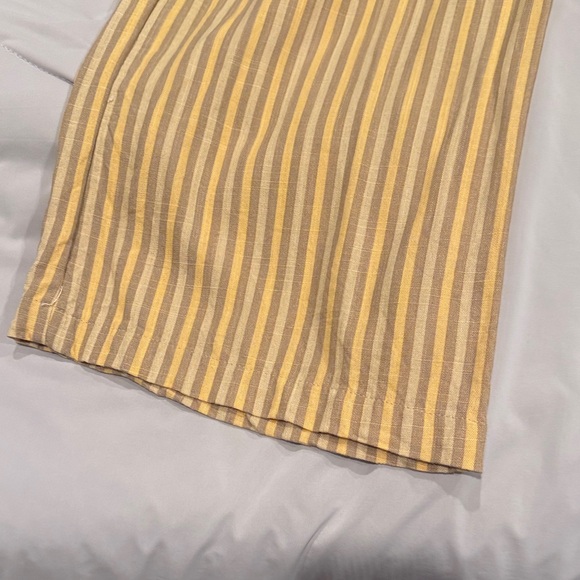 Blu Pepper Women’s Striped Yellow and Beige Linen Blend 2 Piece Set Size M - Picture 7 of 9